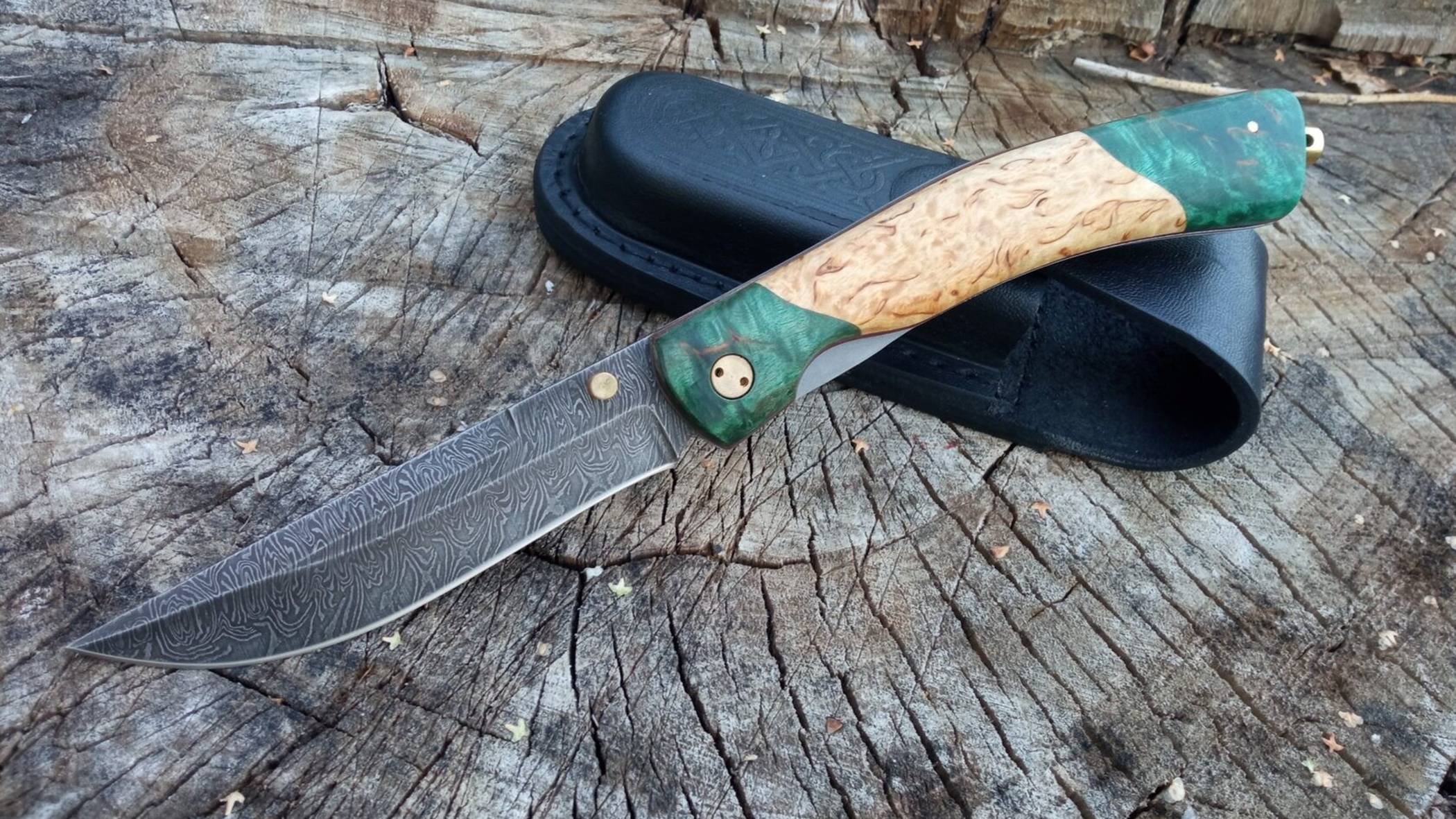 Складной нож "Кайрос" с клинком из дамасской стали смотреть онлайн