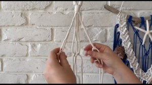 Макраме-подвес для цветов за 5 минут | Макраме-подвес для кашпо |  Урок по по макраме для начинающих