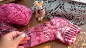 Короткие носочки методом хеликс