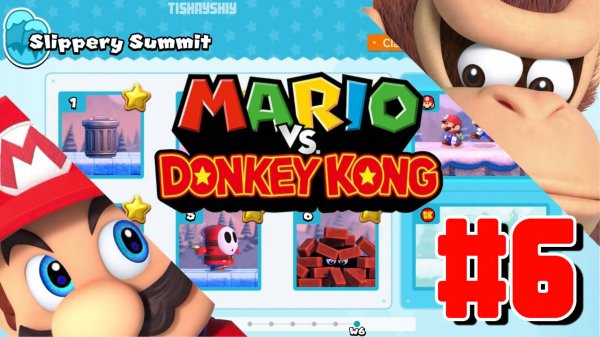 Mario vs Donkey Kong прохождение #6 Slippery Summit