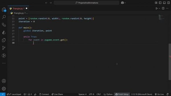 Sierpinski Triangle in Pygame | Python Fractal Animation