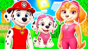 СКАЙ и МАРШАЛ РОДИЛИ РЕБЁНКА ЩЕНЯЧИЙ ПАТРУЛЬ в МАЙНКРАФТ PAW PATROL МУЛЬТИК