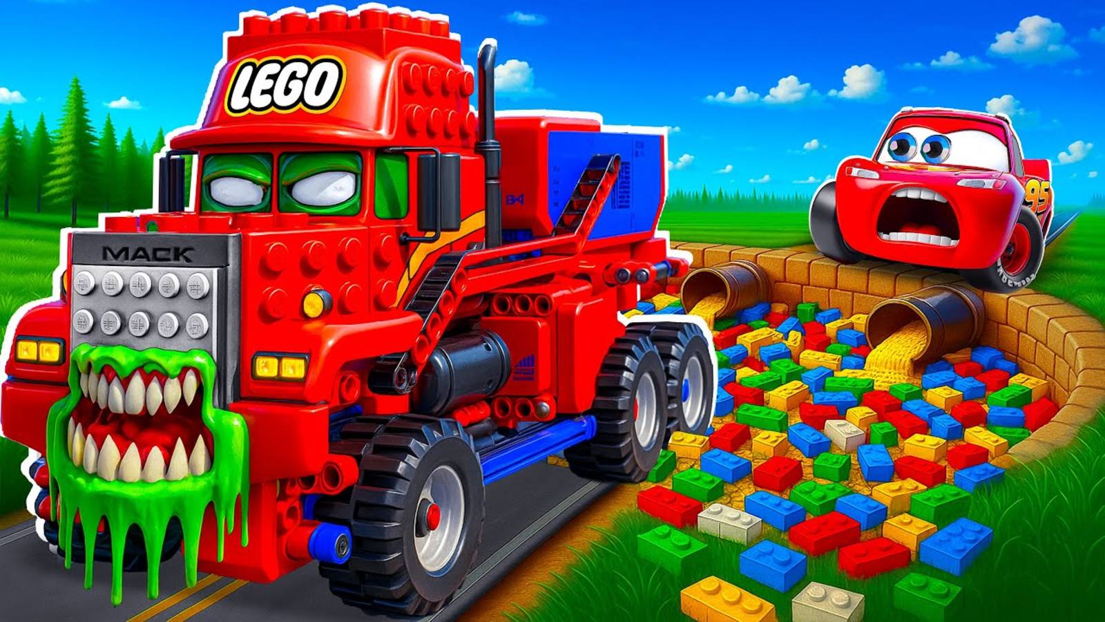 🤖🤪ЛЕГО МАШИНКИ ГРУЗОВИКИ И МОЛНИЯ МАКВИН 🤖🤪 МУЛЬТИКИ ДЛЯ САМЫХ МАЛЕНЬКИХ