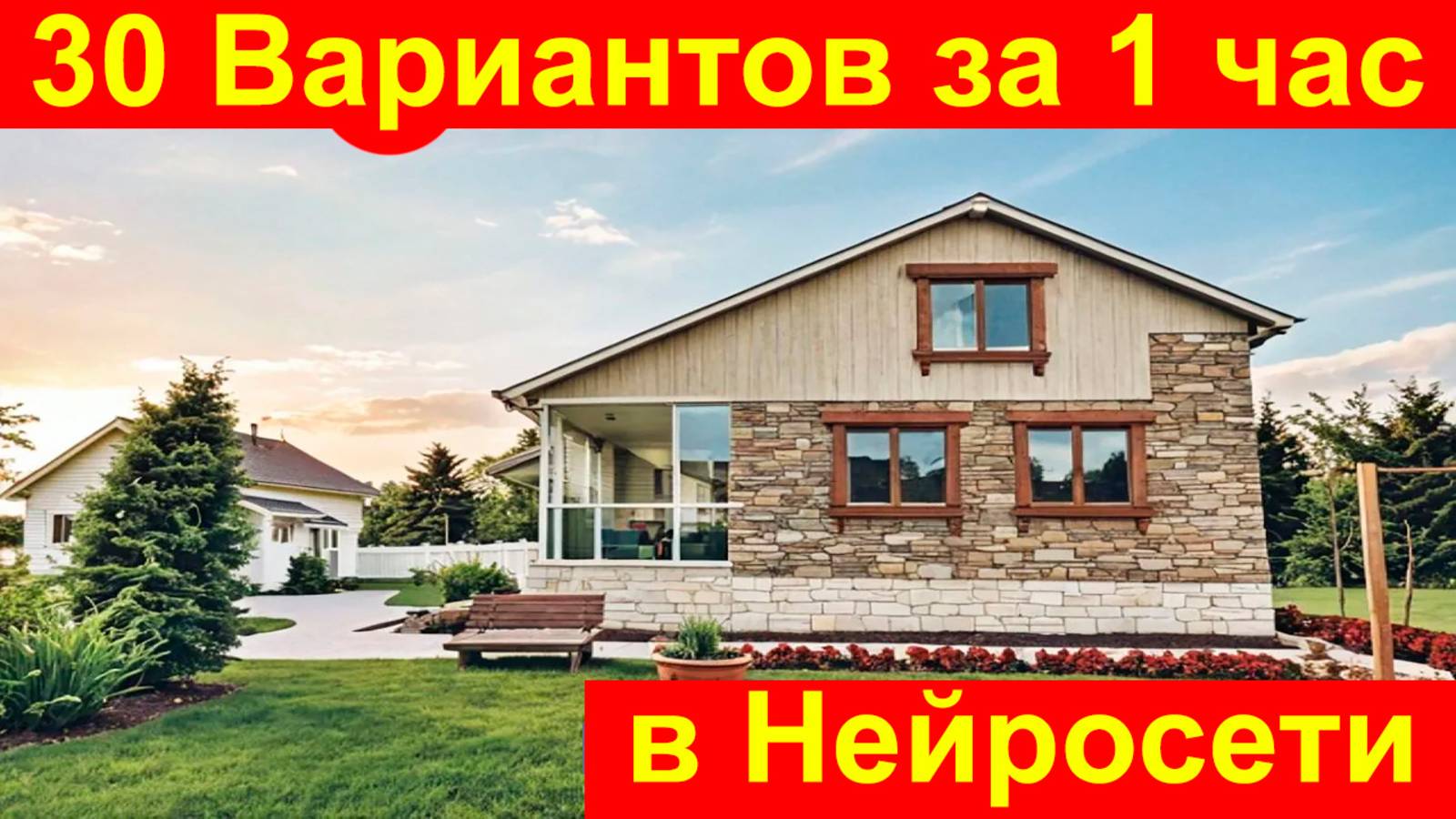 Сам Сделал в Нейросети Дизайн Проект Фасада Дачного Дома по Фотографии смотреть онлайн