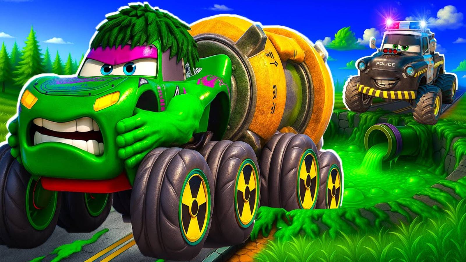 🤪👽ХАЛК МАШИНА В ГОНКАХ ПРОТИВ МОЛНИИ МАКВИНА 🤪👽МУЛЬТФИЛЬМЫ ПРО МАШИНКИ