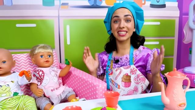 Куклы Беби Бон и игры с Плей До в готовку. Готовлю игрушкам — кухня для детей! смотреть онлайн