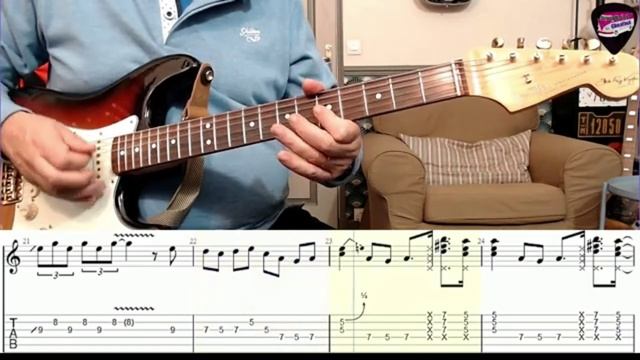 Texas Shuffle SVR Style in A(guitar cover,tab,backing track) смотреть онлайн