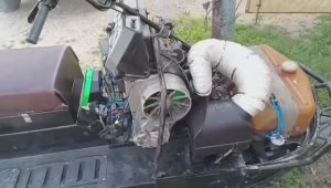 Выхлопная система на снегоход Буран с системой охлаждения и фильтром карбюратора. Видео от клиента