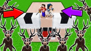 ДОМ В ГОЛОВЕ НУБА И ДЕВУШКИ ПРО ПРОТИВ 1000 ОЛЕНЕЙ ИЗ 99 НОЧЕЙ В МАЙНКРАФТ