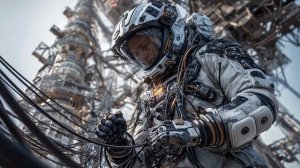 Космический лифт - лестница в небо (научная фантастика, космос, AI, 2025)