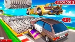 (Джел) СМОЖЕТ ЛИ ДЕШЕВАЯ И ДОРОГАЯ ТАЧКА ПЕРЕПРЫГНУТЬ ОГРОМНУЮ МЯСОРУБКУ В GTA 5? ЭКСПЕРИМЕНТЫ ГТА 5