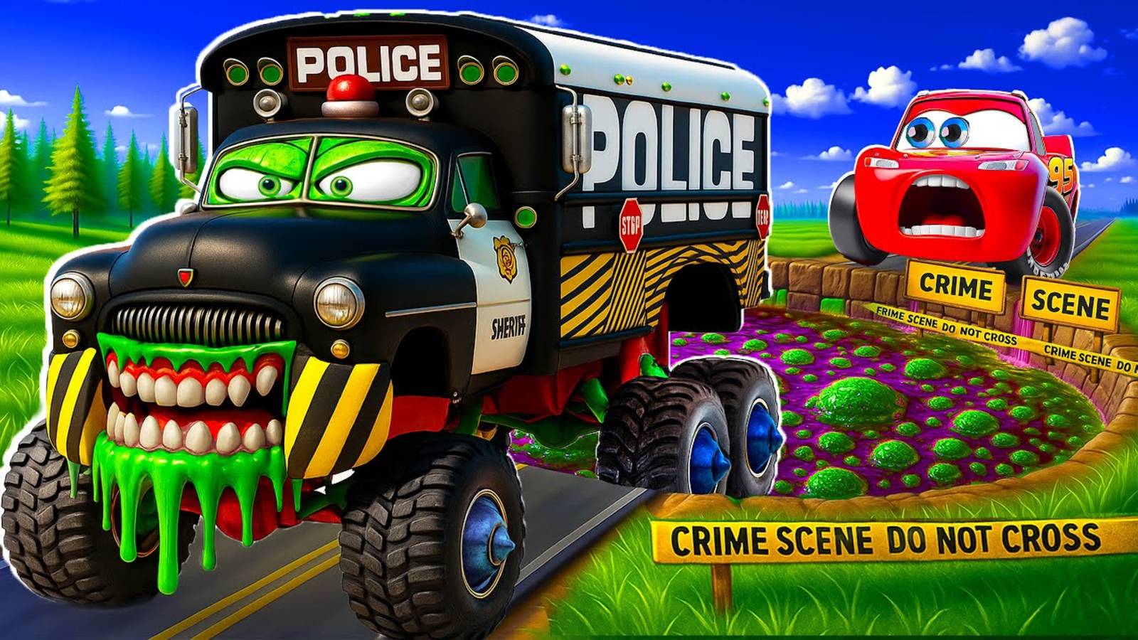 ⭐🔥ГОНКИ ТАЧЕК ПОЛИЦЕЙСКАЯ МАШИНА ПРОТИВ МОЛНИИ⭐🔥 МУЛЬТИКИ ДЛЯ ДЕТЕЙ