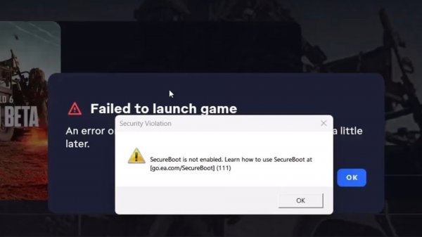 Решение проблемы Battlefield 6 Secure Boot