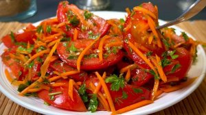 Быстрый рецепт, ПОМИДОРЫ по-корейски!  Идеальная закуска для вашего стола!