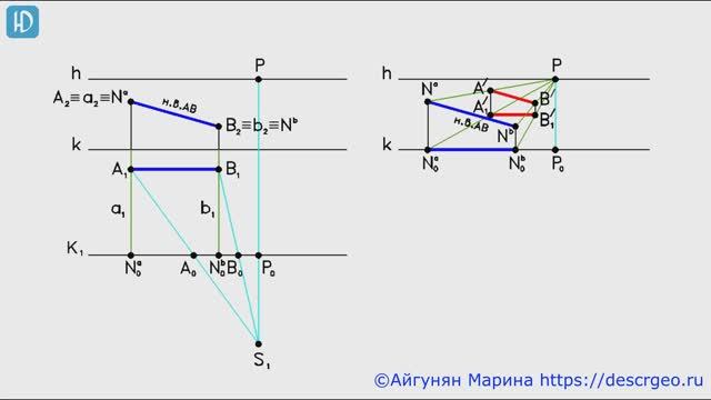 3.1. Натуральная величина отрезка, параллельного картине смотреть онлайн