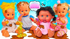 Мой детский сад моет руки! 🧼🧽🛁  Игры с куклами пупсами для детей