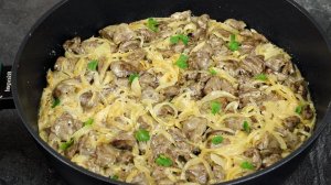 КУРИНЫЕ СЕРДЕЧКИ В СМЕТАНЕ за 30 минут. Захочется приготовить еще 100 раз!