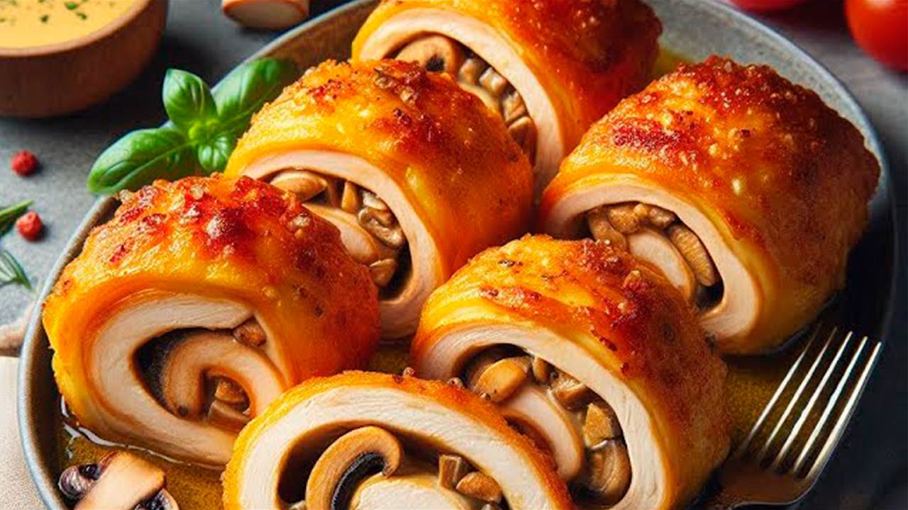 СОЧНЫЕ КУРИНЫЕ РУЛЕТИКИ с грибами и сыром — пальчики оближешь! ГОТОВЛЮ ИХ ПОСТОЯННО! смотреть онлайн