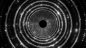 Зацикленный футаж: Тоннель из сияющих кристальных кругов Crystal Tunnel on Black