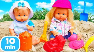 Мой детский сад - Песочный суп и формочки! Играем в песочнице с куклами