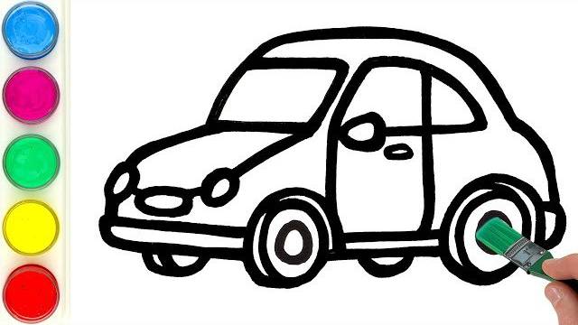 Рисуем и раскрашиваем машину. Детям и начинающим смотреть онлайн