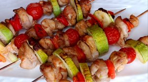 📌 Шашлычки из куриного бедра с овощами -  даже мангал не нужен!