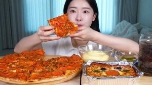 Мукбанг и Mukbang с Пикантностью: Пицца пепперони 🍕 Спагетти с сыром из духовки и чесночный соус