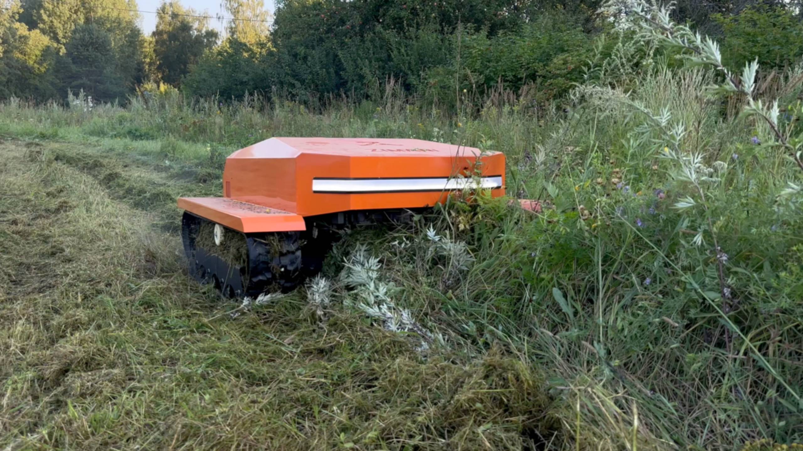 Косилка-Мульчер (робот) ZimAni RLM100 для высокой травы и склонов. Бурьянокосилка. Газонокосилка.