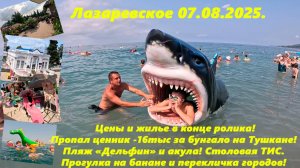 Цены и свободное жилье!  Пляж Дельфин и акула!  Прогулка на «банане» ! Лазаревское 07.08.2025