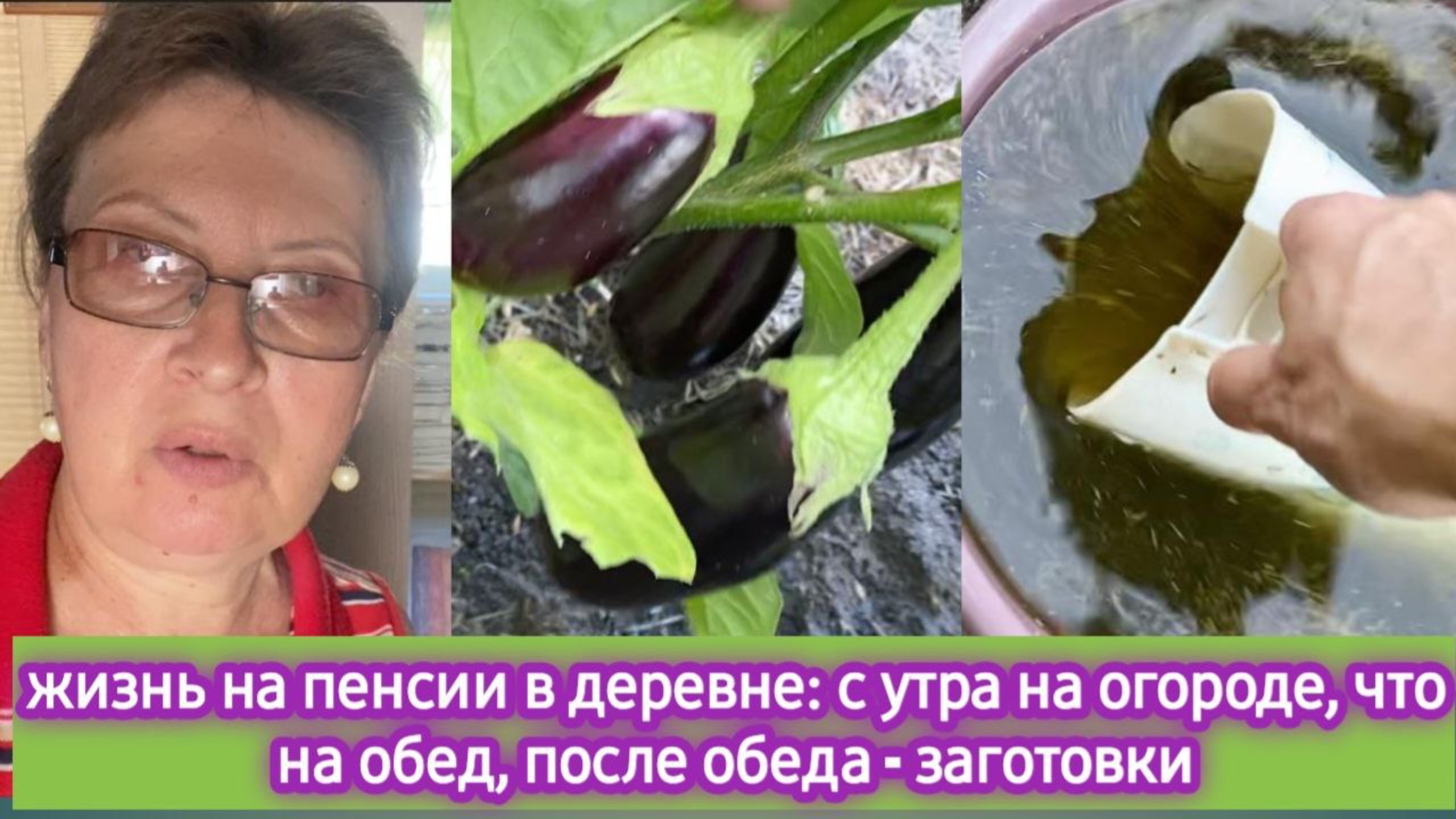 Жизнь на пенсии в деревне: с утра на огороде, что у пенсионеров на обед, после обеда - заготовки смотреть онлайн
