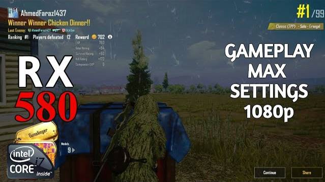 PUBG Mobile Gameplay | RX 580 8GB + i7 4790 | Max Settings | 1080p смотреть онлайн