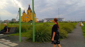 Культовое место Стрелка в Нижнем Новгороде. Красиво. Первый день гуляем в Новгороде