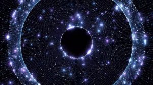 Зацикленный футаж:  Сине-фиолетовые сияющие блестящие круги с линиями Blue Moving Sparkling Rings