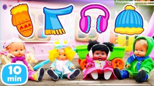 Куклы пупсы гуляют и рисуют! ☁️💛  Веселые игры и творчество в детском саду для игрушек