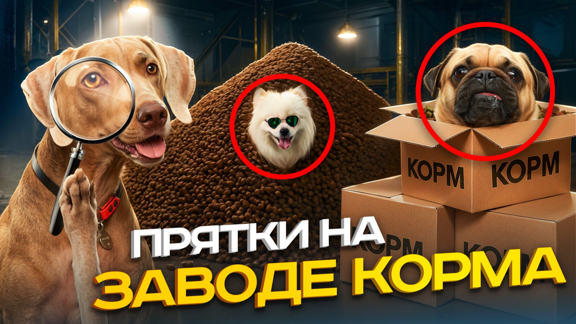 УСТРОИЛИ ПРЯТКИ НА ЗАВОДЕ КОРМА С ОСКАРОМ И ДЖОНИ / ВЛОГ смотреть онлайн