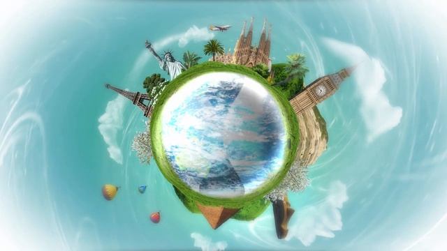 Путешествие по странам / планета с достопримечательностями / Анимация Футаж смотреть онлайн