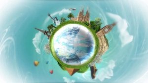 Путешествие по странам / планета с достопримечательностями / Анимация Футаж