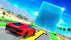 Сможет ли тачка проехать через Гигантский КУБ ВОДЫ в ГТА 5 ?