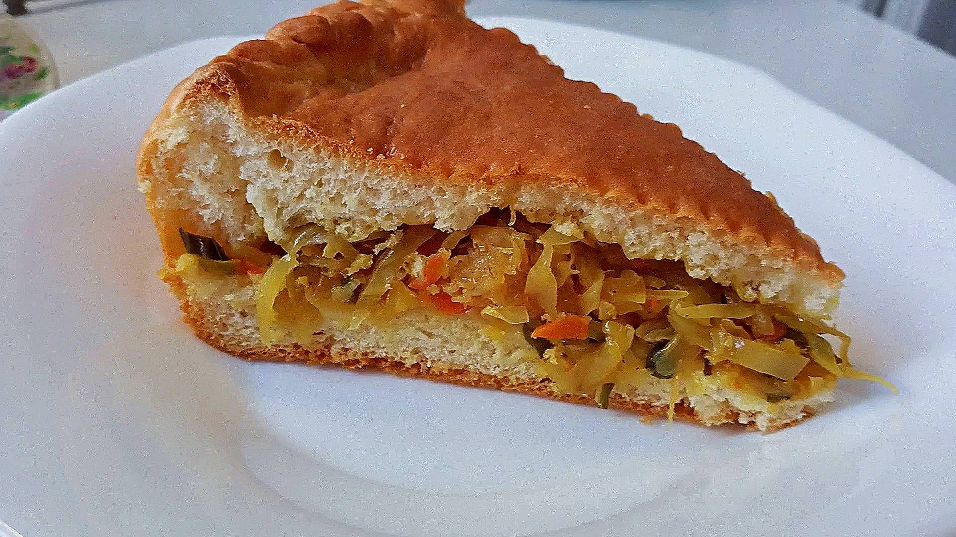 Невероятно пышный и вкусный пирог с капустой в духовке. Универсальное дрожжевое тесто! смотреть онлайн