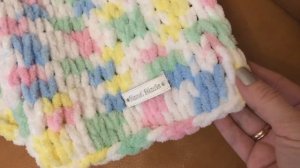 ОБВЯЗКА ПЛЕДА из ALIZE PUFFY FINE COLOR / Подробный МК