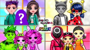 Спрунки и герои Игры в Кальмара Становятся родителями; Маринетт, Эльза | Бумажные Идеи и Сюрпризы