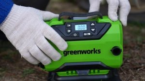 Тест аккумуляторного компрессора Greenworks ACG301 (арт. 3400807)