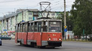 Трамвай КТМ-71-605-199. Покатушки по Бийску. Мост через Бию.