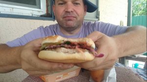 ОБЖОР бургер и котлета по-киевски/мукбанг/мокпанроссия/еда на камеру