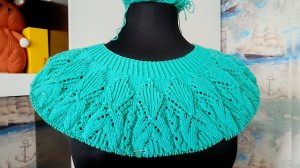 Вяжем круглую кокетку 🧶 Попетельный МК кокетки! Четвёртая часть.