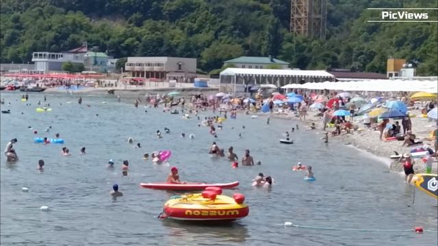 Небуг Туапсинский район сегодня 8 августа 2025. Обстановка на Центральном пляже , море и погода смотреть онлайн