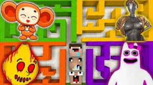 Выбери ПРАВИЛЬНЫЙ ЛАБИРИНТ ЧЕБУРАШКА ИЛИ БАНБАЛИНА ИЛИ БЛИЗНЯШКА ATOMIC HEART В МАЙНКРАФТ