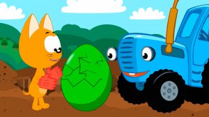 Котенок Котэ Синий трактор и Разноцветные Яйца | КЛАД | Песенка новинка