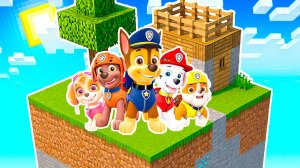 ЩЕНЯЧИЙ ПАТРУЛЬ ВЫЖИВАНИЕ НА 1 БЛОКЕ ЧАНКЕ В МАЙНКРАФТ МУЛЬТИК