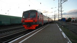 Электропоезд ЭД9М-0247. Покатушки от Присягино до Развилки+отправление.